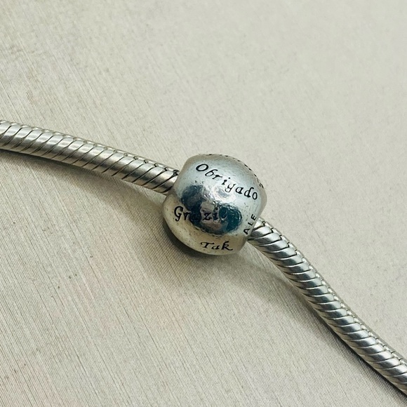 EUC Pandora 791276 Sterling Silver Many Thanks Charm - Picture 5 of 10